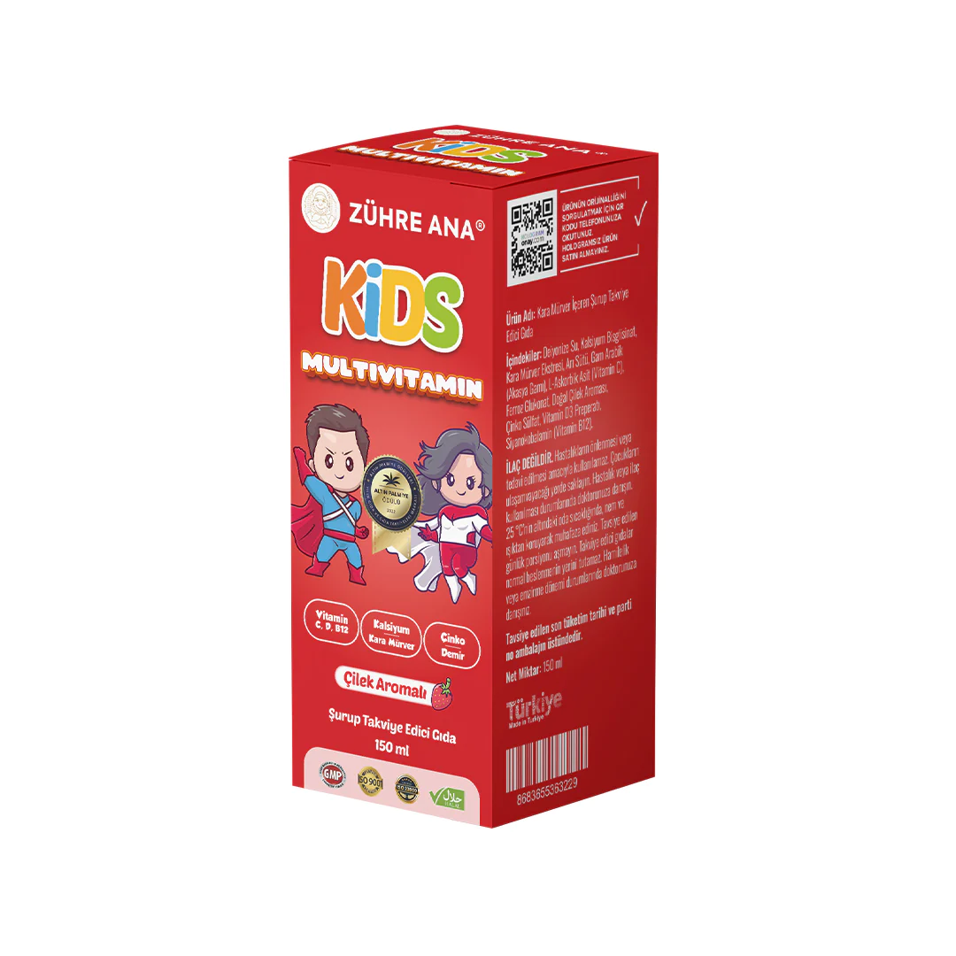 Zühre%20Ana%20Kids%20Multivitamin%20Çilekli%20Şurup%20150%20Ml
