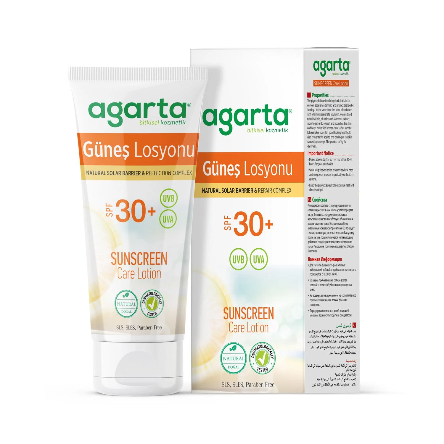 Agarta%20Doğal%20Güneş%20Bakım%20Losyonu%2030%20Faktör%20100%20ml