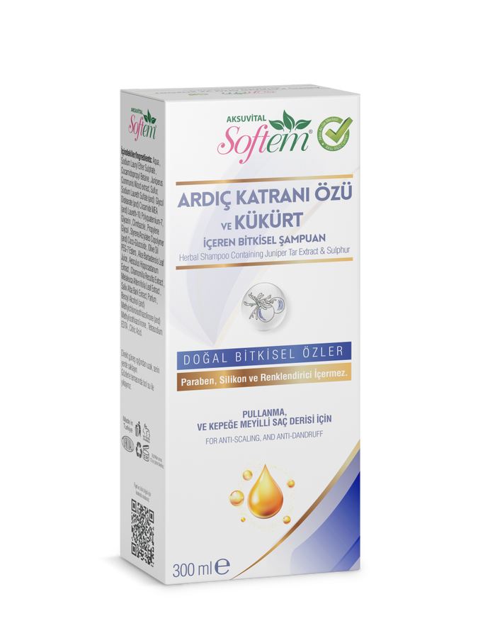 Softem%20Ardıç%20Katranı%20Özü%20ve%20Kükürt%20Bitkisel%20Şampuan%20300%20Ml