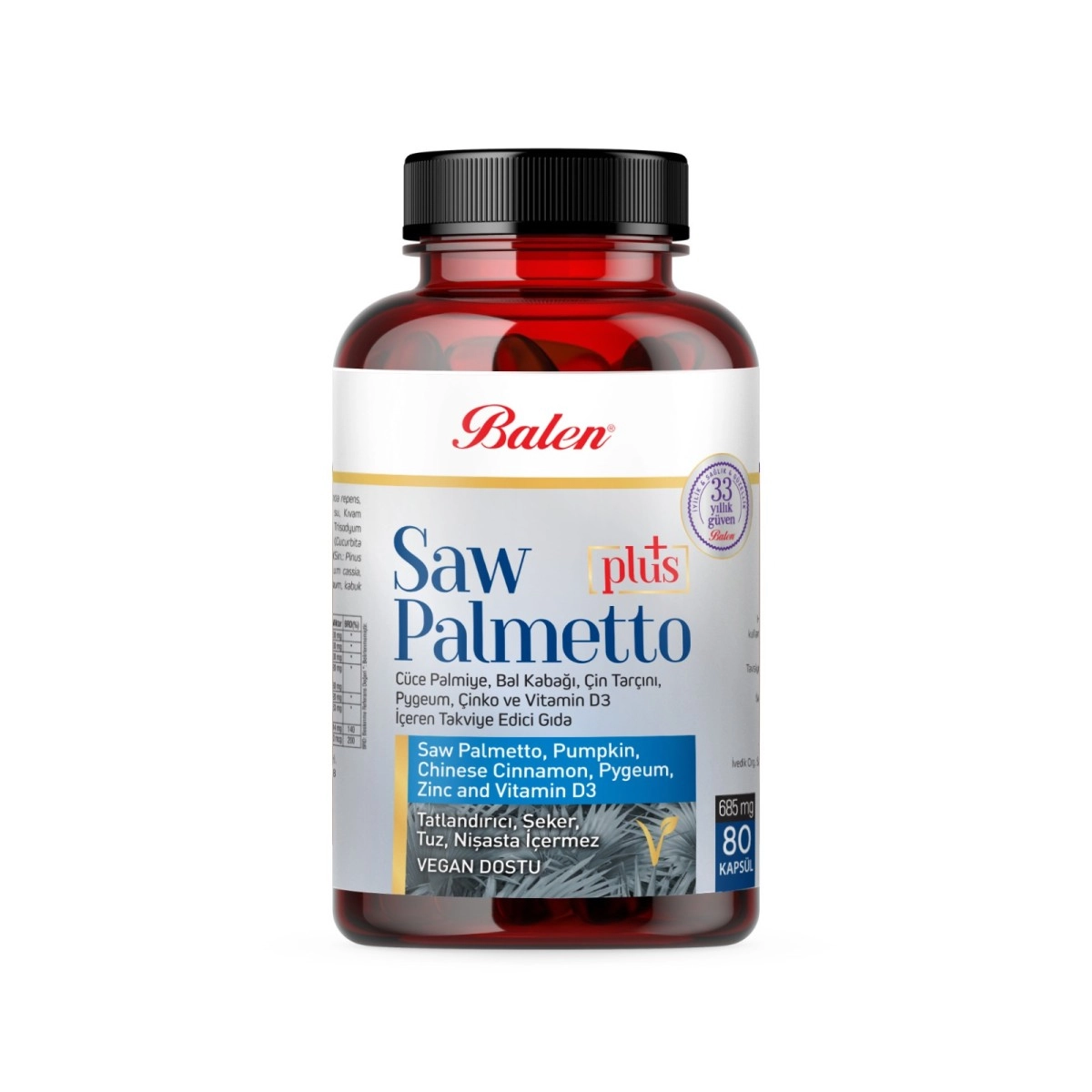 Balen%20Saw%20Palmetto%20Cüce%20Palm.%20Çin.%20Vit%20D3%20Kapsül%20685%20Mg*80