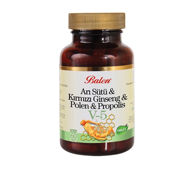 Balen%20(V-5)%20Arı%20Sütü%20Kırmızı%20Ginseng%20Polen%20Propolis%20Tablet%201015%20Mg*60