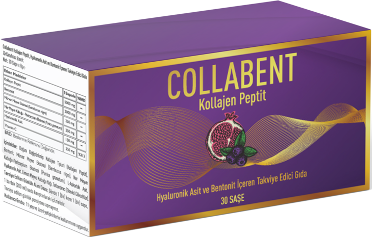Mediclay%20Collabent%20Kollajen%20Peptit%20Hyaluronik%20Asit%20ve%20Bentonit%20İçeren%20Takviye%20Edici%20Gıda%2030%20Şaşe