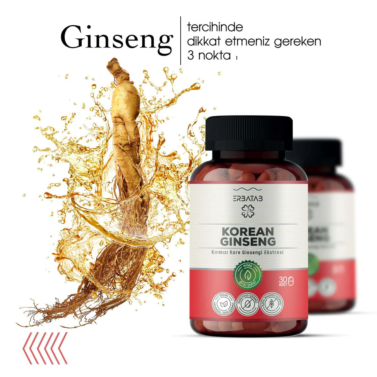 Erbatab%20Kırmızı%20Kore%20Ginsengi%20Ekstresi%20Korean%20Gınseng%2060%20Kapsül