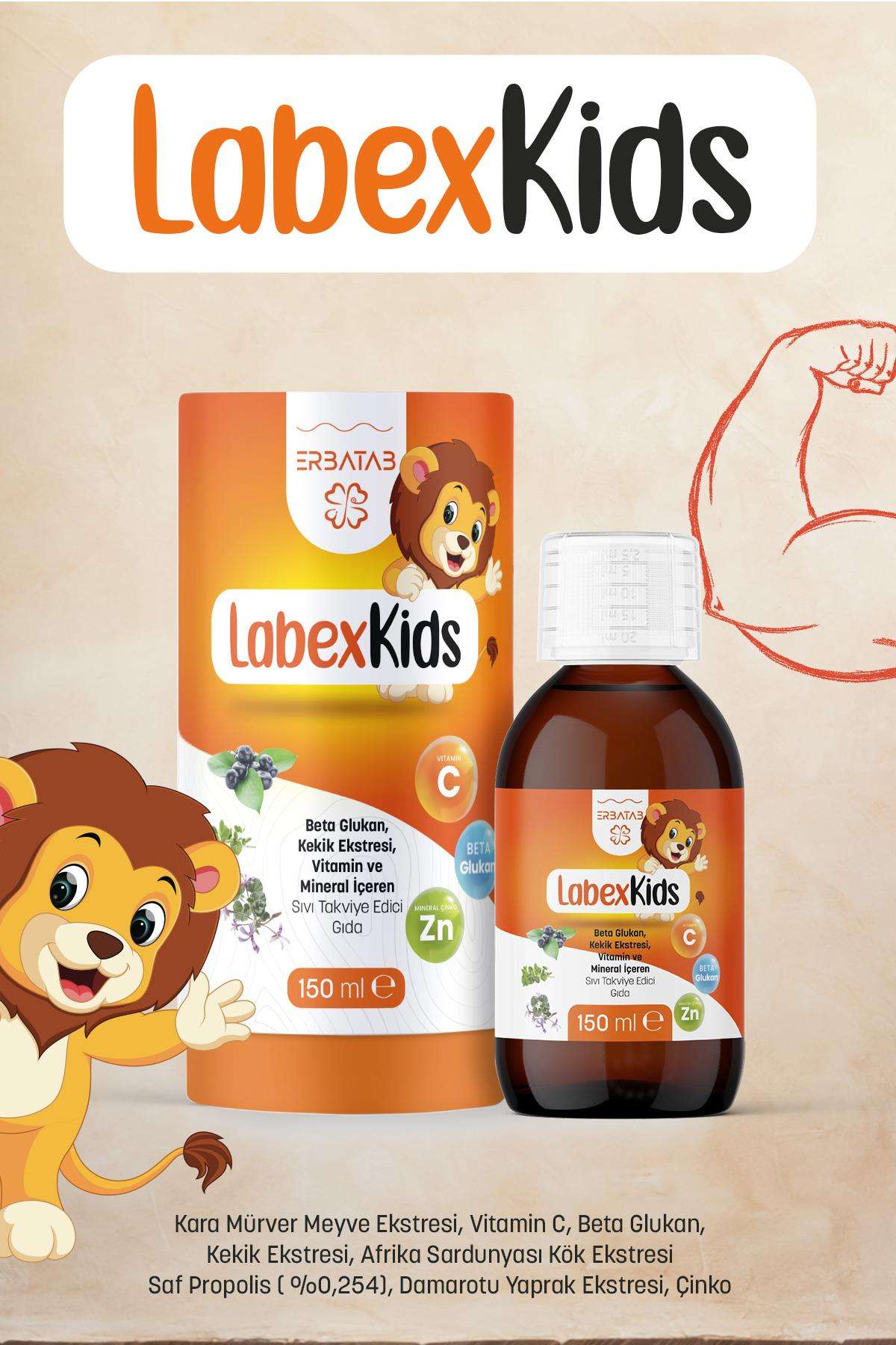 Erbatab%20Labex%20Kids%20Çinko%20Kekik%20Beta%20Glukan%20Karamürver%20Çocuk%20Multivitamin%20Şurup%20150%20ML