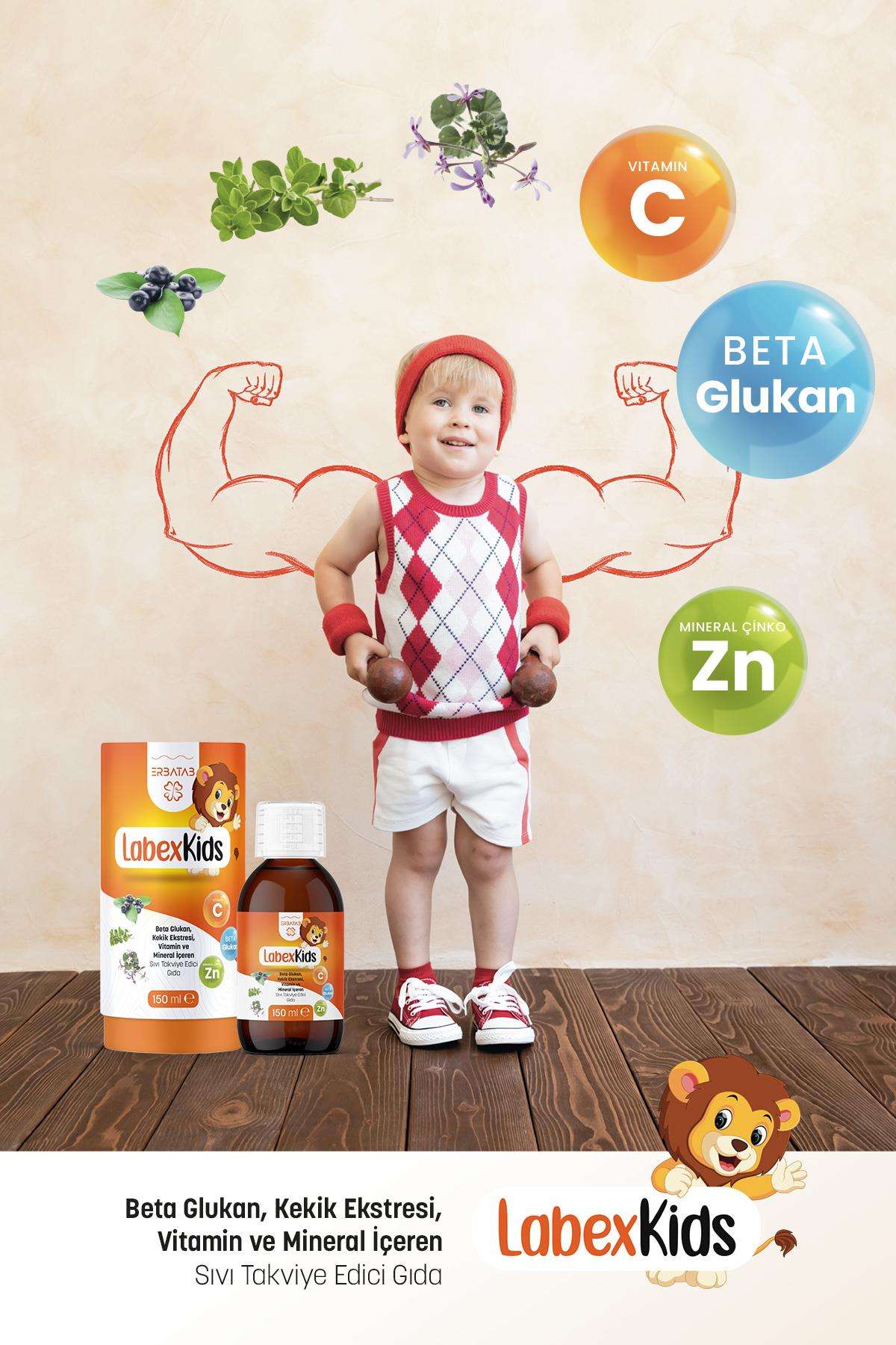 Erbatab%20Labex%20Kids%20Çinko%20Kekik%20Beta%20Glukan%20Karamürver%20Çocuk%20Multivitamin%20Şurup%20150%20ML