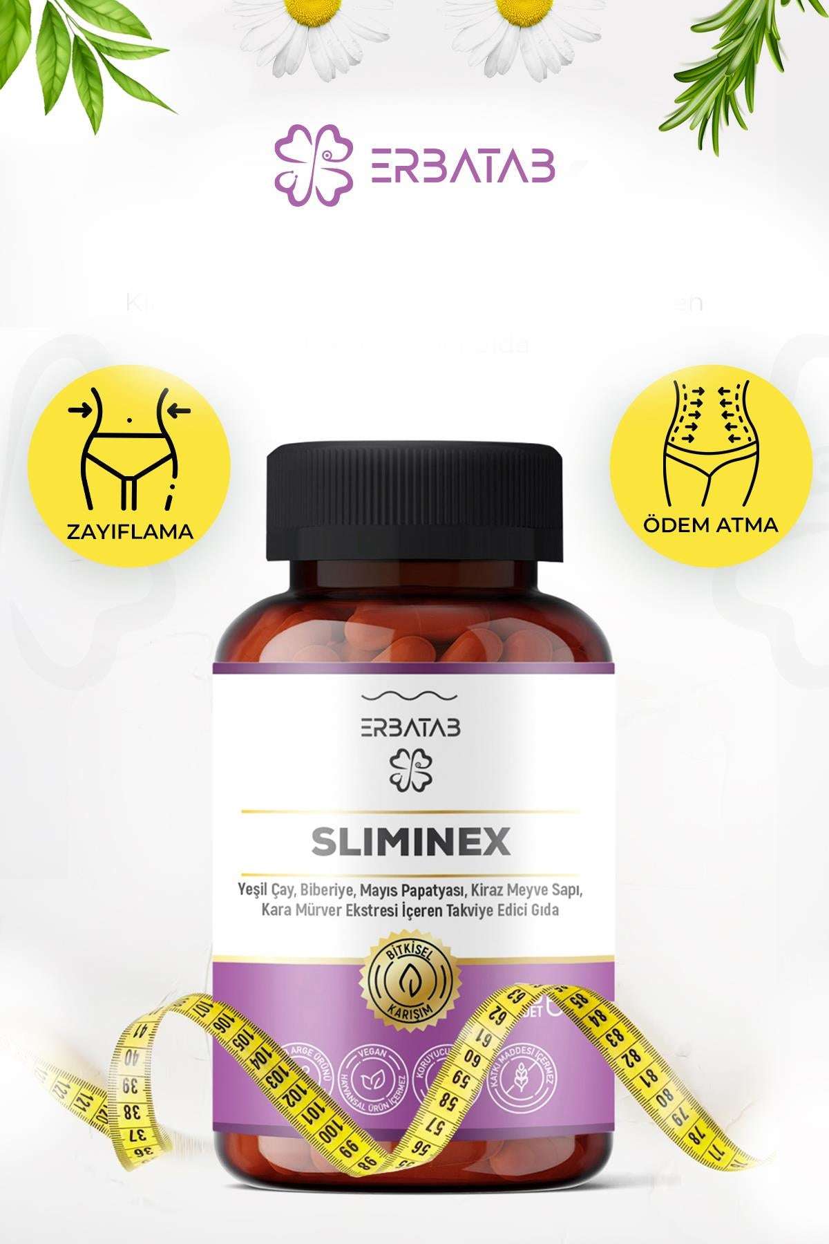 Erbatab%20Sliminex%20(Yeşilçay%20-%20Biberiye%20-%20Mayıs%20Papatyası%20-%20Kiraz%20Sapı%20Ekstresi)%2060%20Kapsül