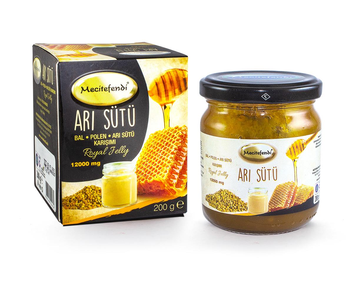 Mecitefendi%20Arısütü,%20Bal,%20Polenli%20Macun%2012000%20Mg%20200%20Gr
