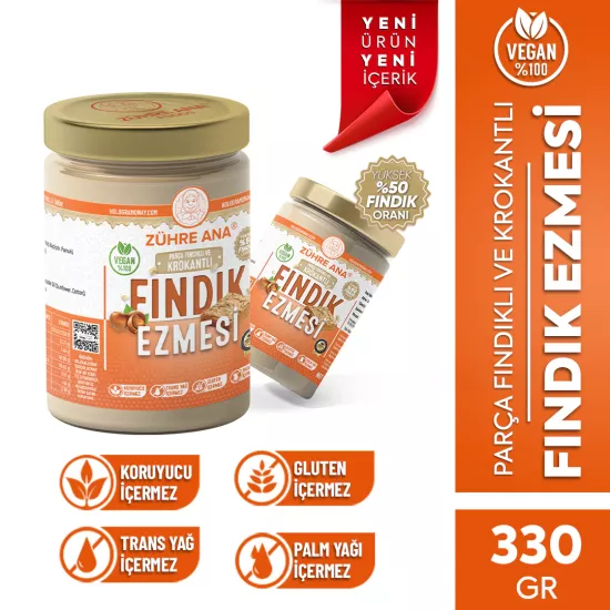 Zühre Ana Parça Fındıklı Ve Krokantlı Fındık Ezmesi 330 G