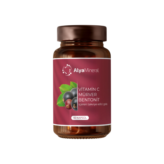 Alya Mineral Vitamin C Mürver Ve Bentonit İçeren Takviye Edici Gıda 60 Kapsül