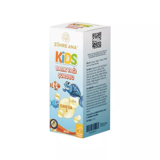 Zühre Ana Kids Omega 3 Portakallı Balık Yağı Şurubu 150 Ml