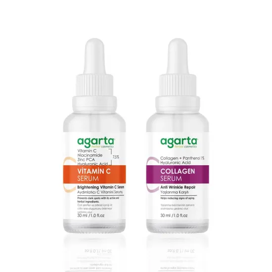 Agarta Aydınlatıcı C Vitamini Ve Sıkılaştırıcı Kolajen Bakım Seti