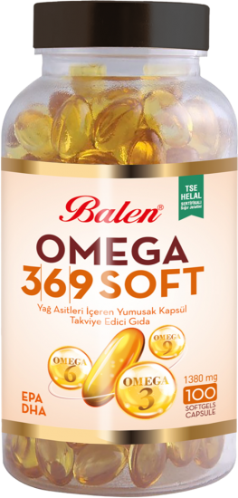 Balen Omega 3 6 9 Soft Yağ Asitleri İçeren Yumuşak Kapsül 1380 Mg*100