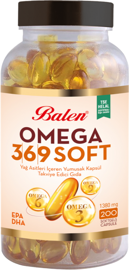 Balen Omega 3 6 9 Soft Yağ Asitleri İçeren Yumuşak Kapsül 1380 Mg*200