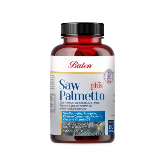 Balen Saw Palmetto Cüce Palm. Çin. Vit D3 Kapsül 685 Mg*80