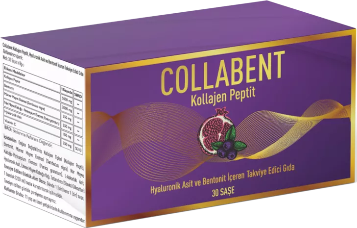 Mediclay Collabent Kollajen Peptit Hyaluronik Asit ve Bentonit İçeren Takviye Edici Gıda 30 Şaşe