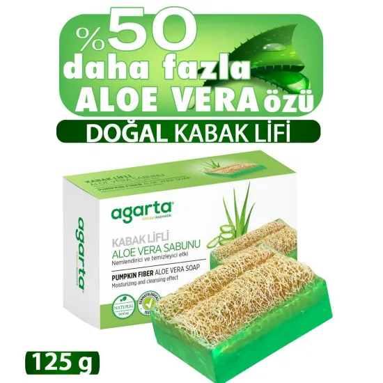 Agarta Doğal Kabak Lifli El Yapımı Aloe Vera Sabunu 125g