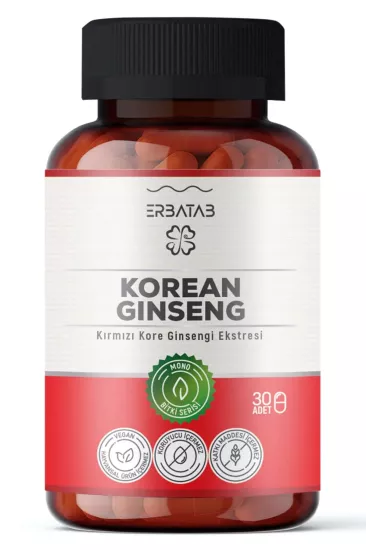 Erbatab Kırmızı Kore Ginsengi Ekstresi Korean Gınseng 60 Kapsül