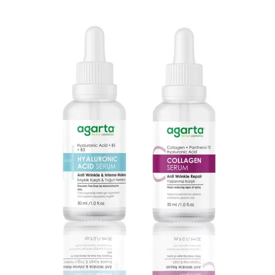 Agarta Kuru Ciltlere Özel Canlandırıcı ve Sıkılaştırıcı Bakım Seti(Kolajen Serum+Hyaluronic acid)