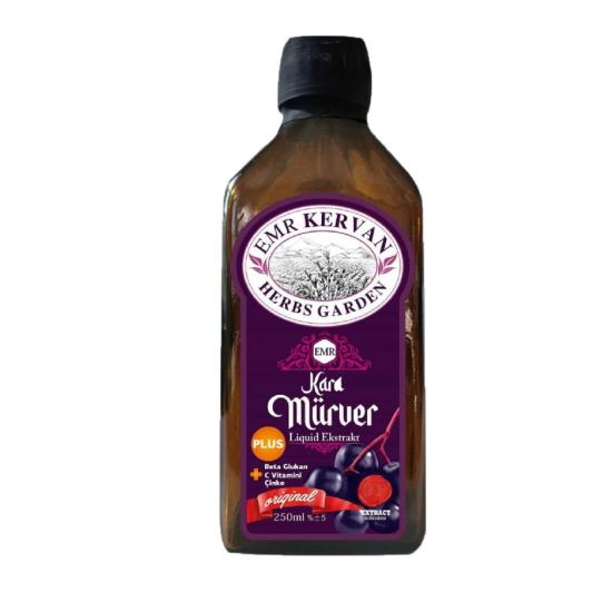 Emr Kervanherbs Garden Kara Mürver D Vitamini İçeren Sıvı Takviye Edici Gıda 250 Ml