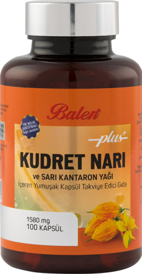 Balen Kudret Narı Plus Sarı Kantaron Yağı İçeren Yumuşak Kapsül 1580 Mg*100