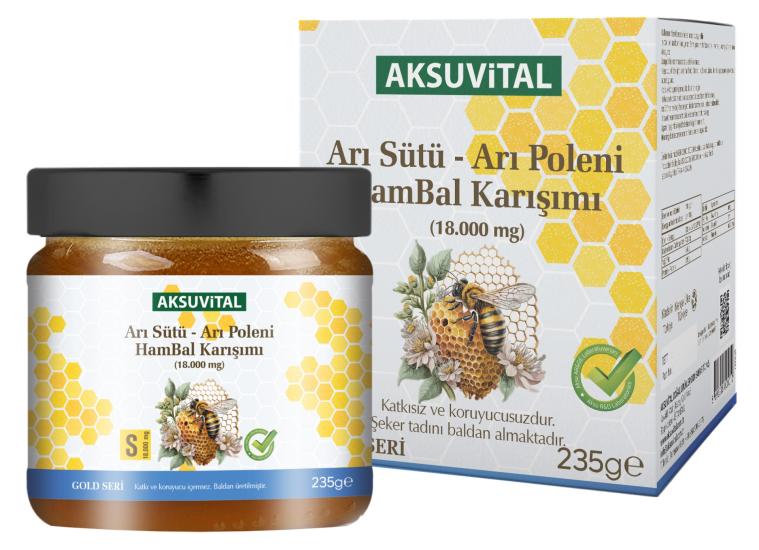 Aksu Vital Arı Sütü Bal Polen S (18.000 Mg) 235 G