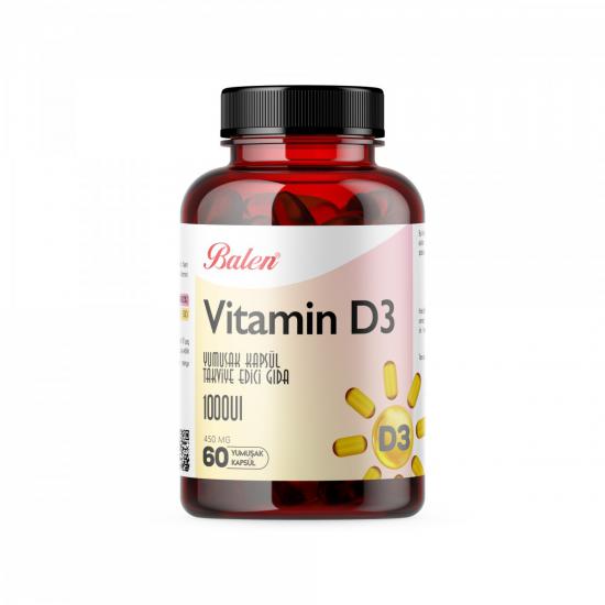 Balen Vitamin D3 Yumuşak Kapsül 1000 IU 450 Mg*60