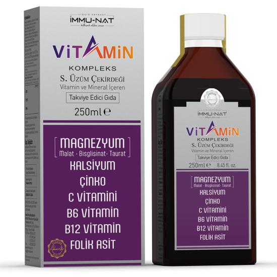 İmmu-Nat Vitamin Complexs Vitamin ve Mineral İçeren Takviye Edici Gıda 250 ml