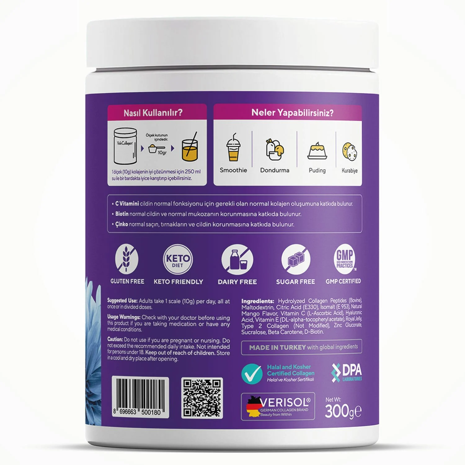 WeCollagen®%20Tip%201-2-3%20Toz%20Kolajen%20300Gr