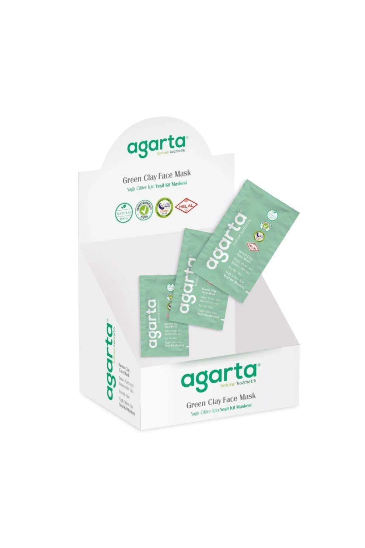 Agarta%20Yağlı%20Ciltler%20Için%20Yeşil%20Kil%20Maskesi%2010%20Ml%20X%2050%20Adet
